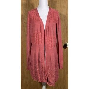 Debut Women's Sz 3X Pink Cardigan Open Front FairyCore Angel Romantic Feminine